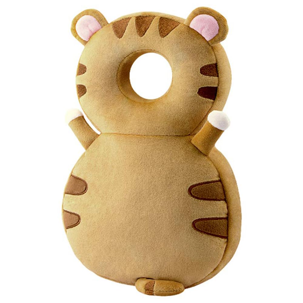 FUNLOV Baby Head Protector Backpack, Toddler Walking Head Protection for Falling & Crawling, Adjustable Head Protector Pad Safety Cushion for Girls Boys 1 Years Old Up (Tiger)