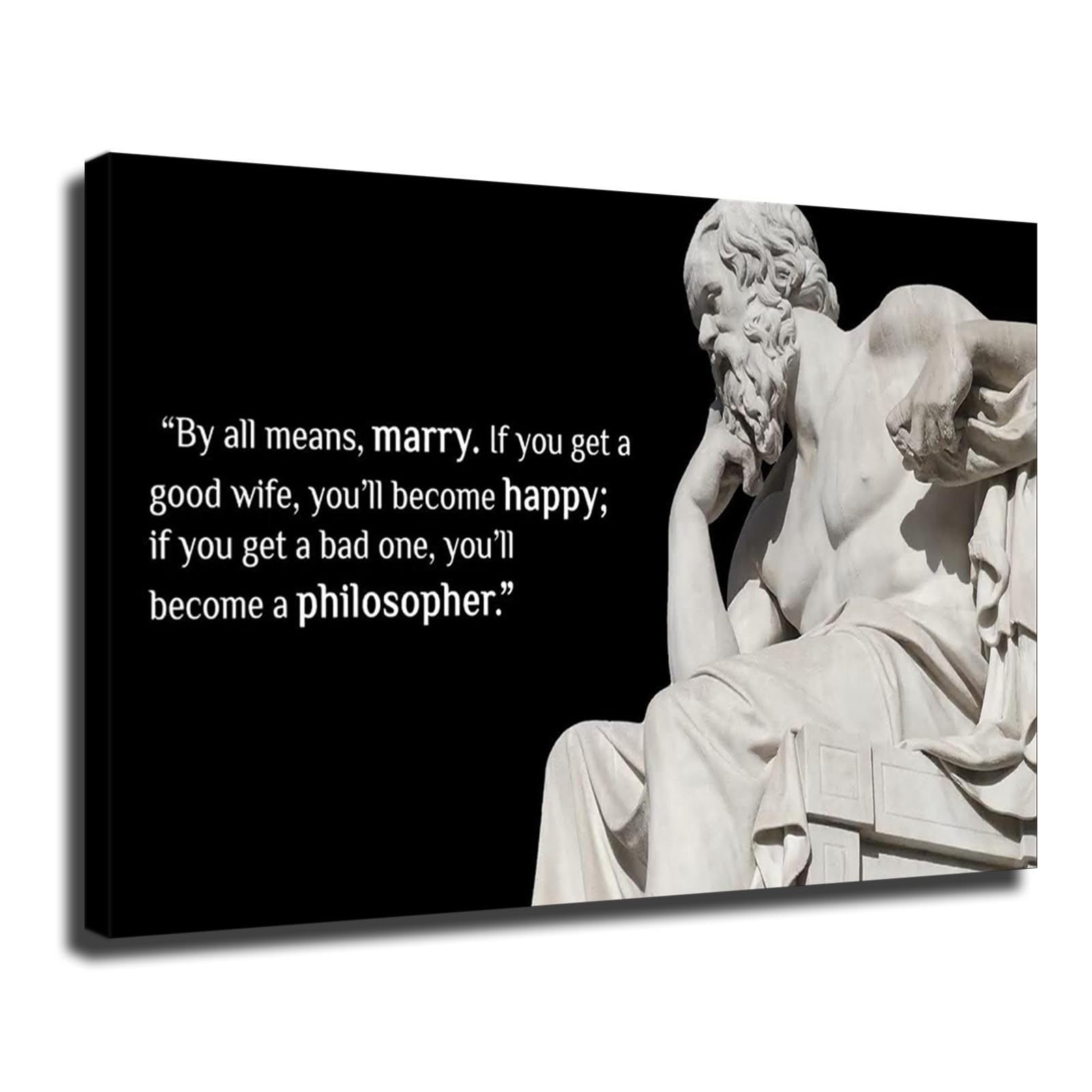 Ancient Greek Philosophy Socrates Wall Art Inspirational Poster Decorative Painting Bedroom Office Bathroom Decorative Painting HD Picture Print Canvas Art (No-Framed,08×12inch)