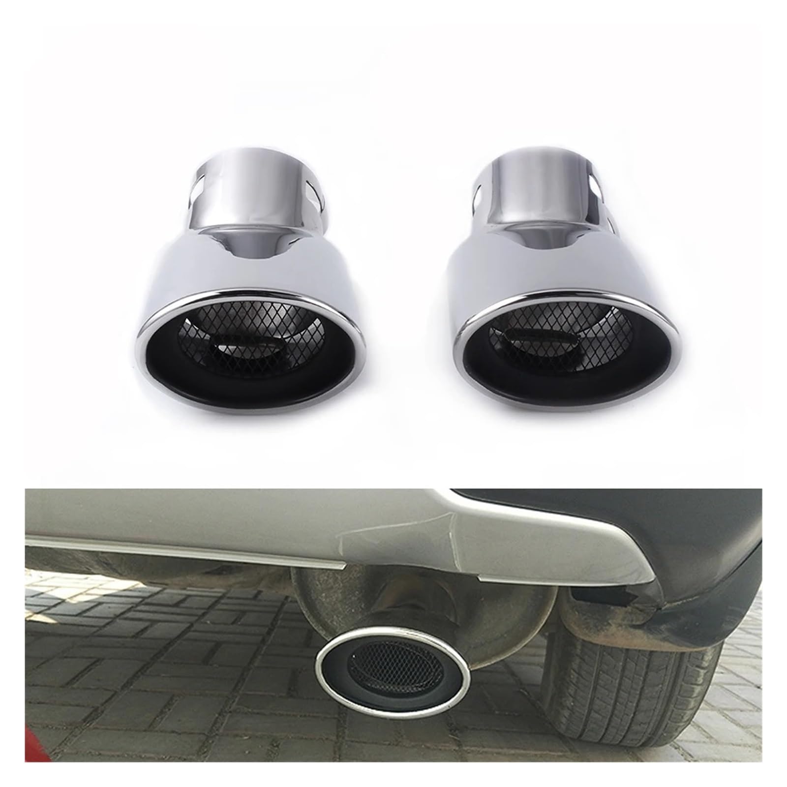 Scarico Auto Terminale Di Scarico Doppio In Acciaio Inossidabile Universale Per Range Per Rover Per Vogue L322 (02-10) Diesel Sport (05-10) Per RS-CR2025