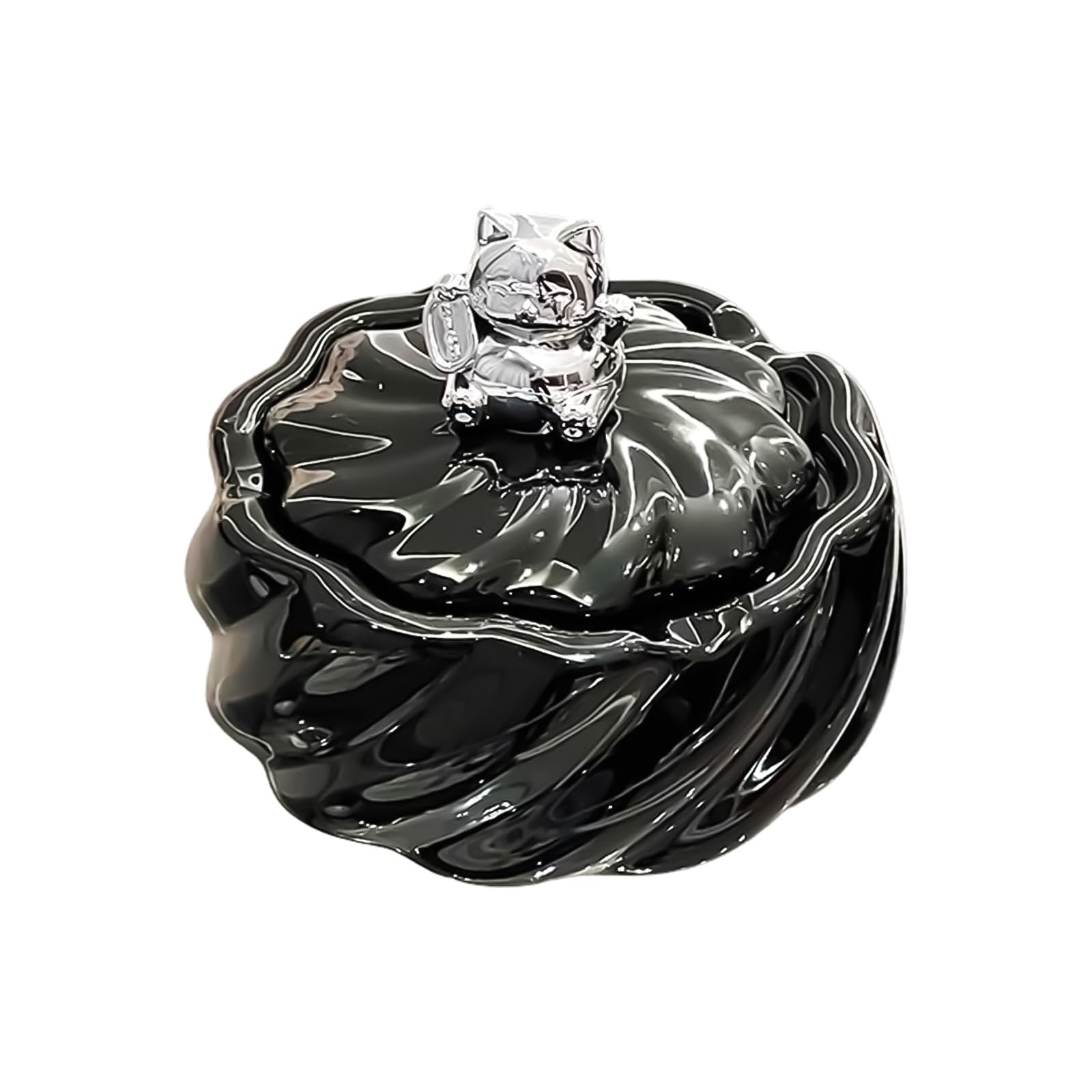 Ceramic Ashtray with Lid Ice Cream to Ashes Scattering Ashes Holder for for Living Room Setting Ice Cream