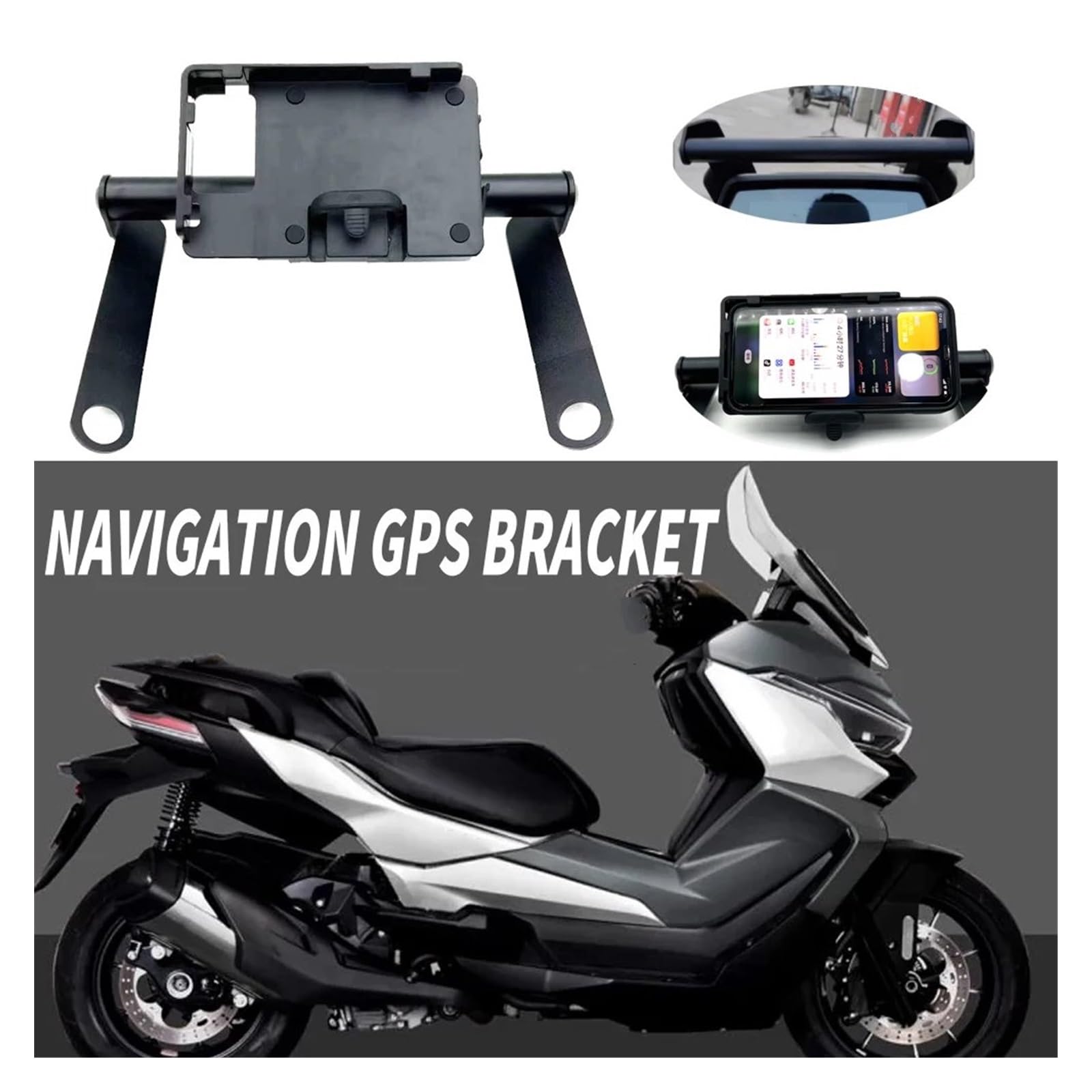 Support de Navigation Moto Barre D'extension De Pare-Brise Avant De Moto, Support De Téléphone Portable De Navigation pour VOGE SR4 Max SR4MAX 350(Couleur:Style A)