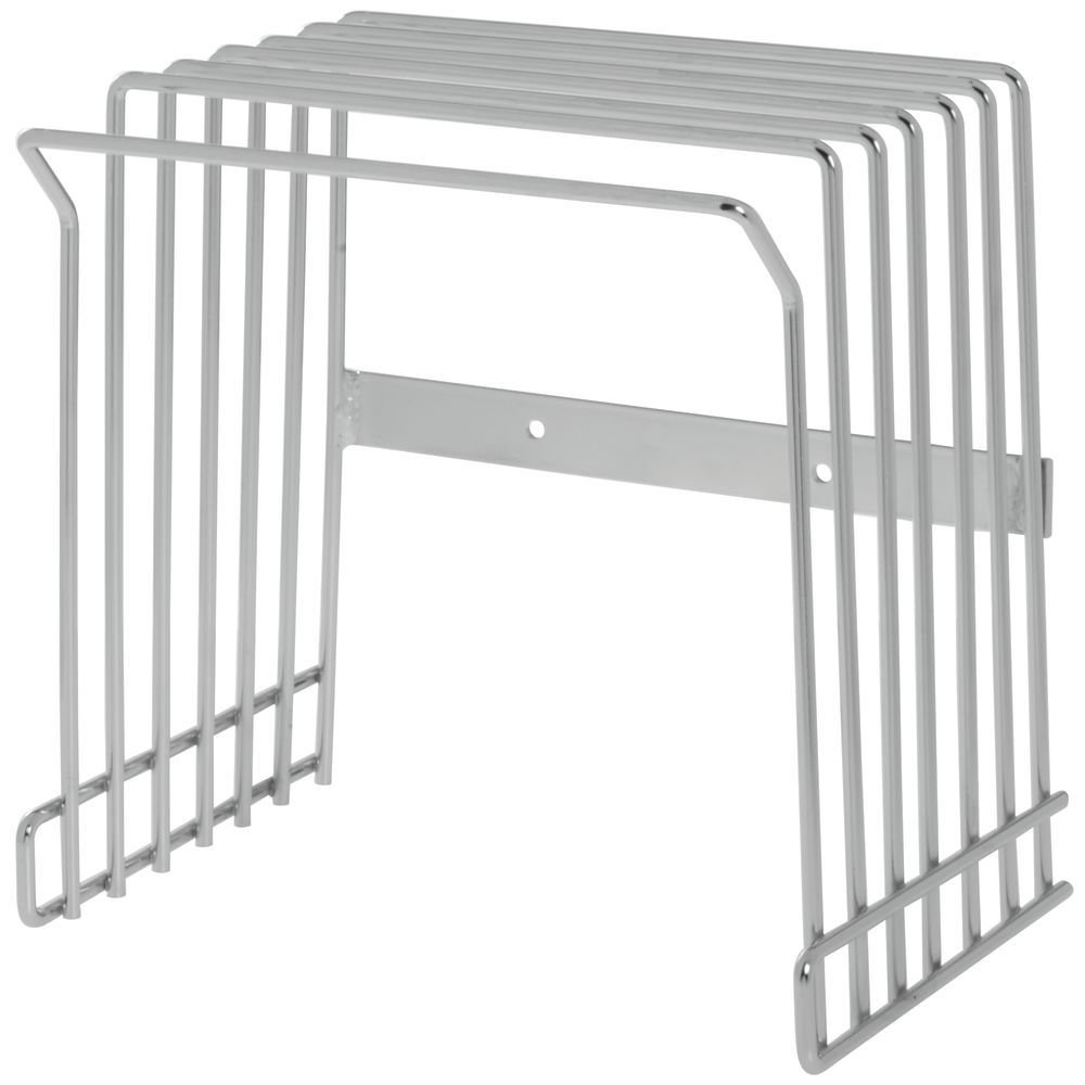 Metal Wire Wall Mount Cutting Board Rack - 9 1/2"L x 7 3/8"D x 10 1/2"H by HUBERT – 9.5 x 7.375 x 10.5 inches, Stainless Steel, Silver, Model WCH0402