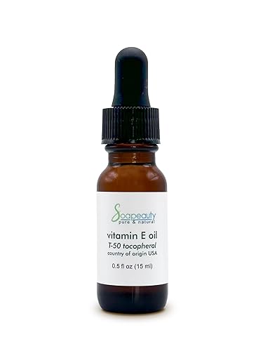 Soapeauty TOCOPHEROL T-50 Aceite de vitamina E | 100% puro y natural | Piel, cara, cuerpo, uñas, cicatrices, manchas oscuras, antienvejecimiento,