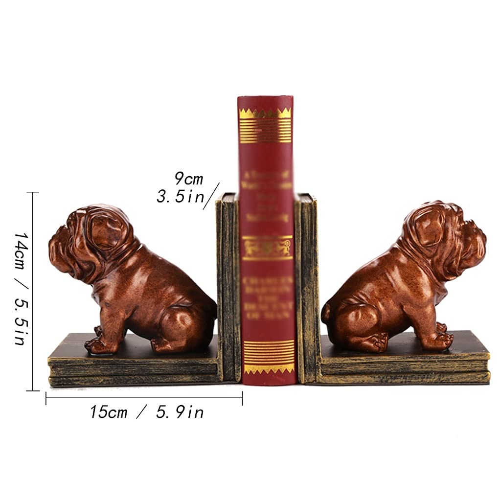 Fermalibri in resina creativa a forma di cane, fermalibri a forma di animale, anti-spostamento, per ufficio, soggiorno, sala da pranzo, decorazione per libri, fermalibri per scaffali (B)