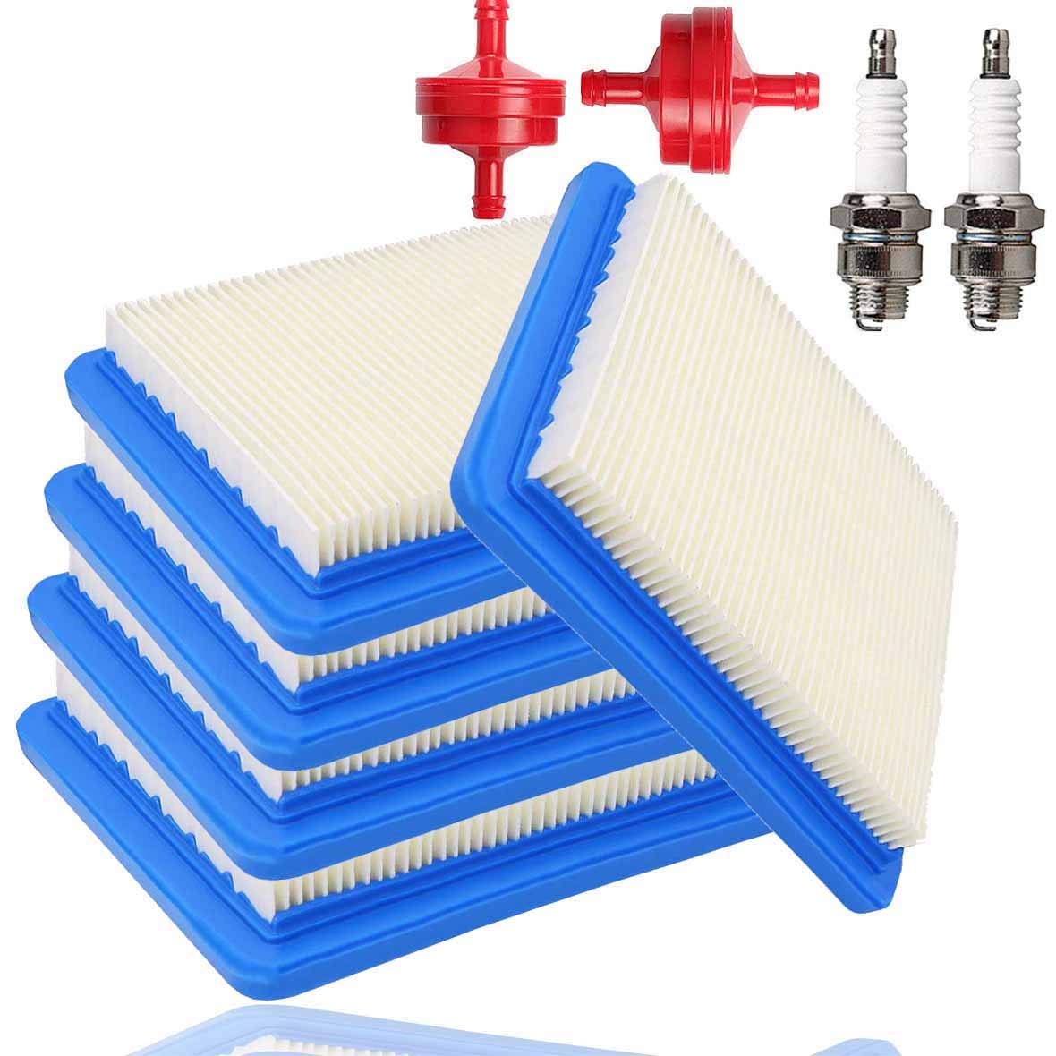 YHL 491588S Air Filter(5pcs)+Spark Plug(2pcs)+ Fuel Filter(2pcs) for Briggs and Stratton 491588 493537 493537S, Toro 20332, Craftsman 33644, Pro Performance for Push Lawn Mower