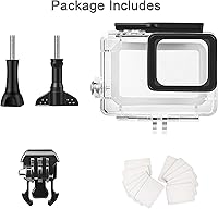 Vista 6 de OKFUN - Estuche impermeable de 196 pies/60 m para Go Pro Hero 7/6/5/(2018) negro, estuche protector para buceo con cubierta táctil para Go Pro