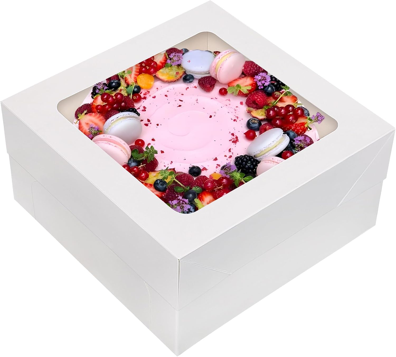 Moretoes 30pcs Cake Boxes with Window, 12x12x6 Inch