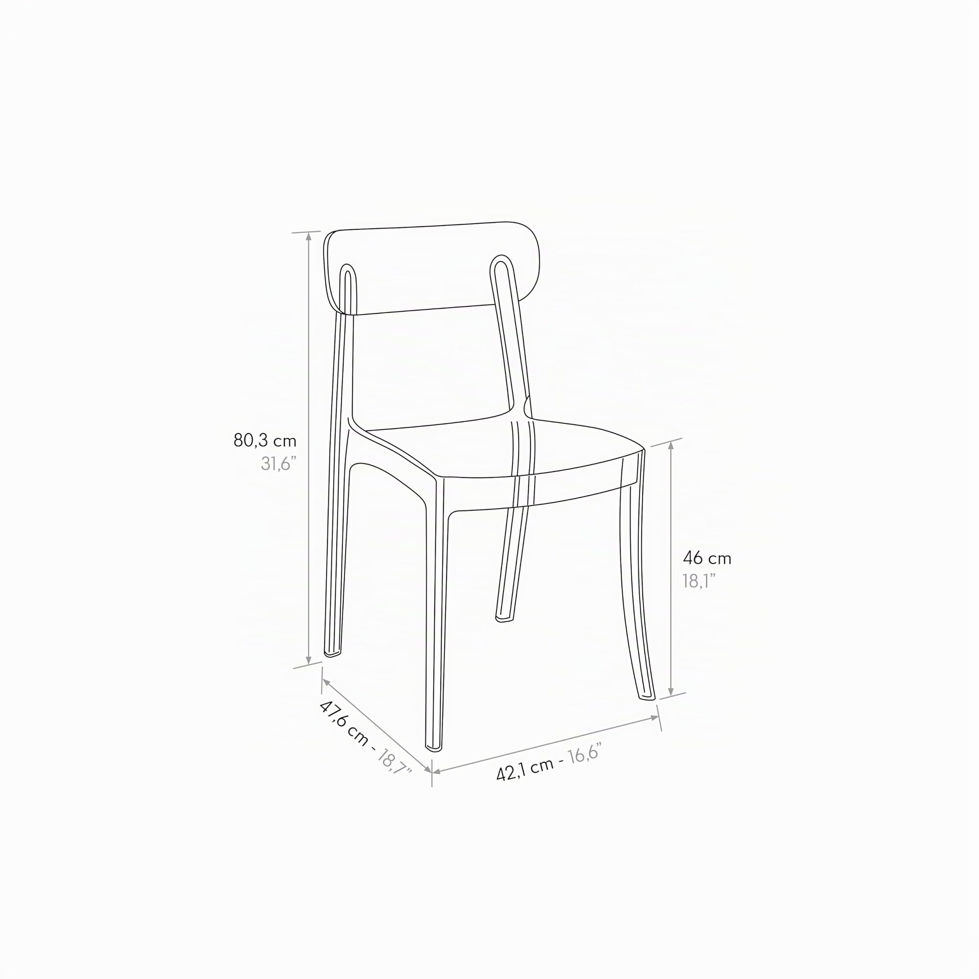 PAZZO DESIGN Silla transparente Colette, juego de 4 sillas, sillas de polipropileno, silla de cocina y comedor - id_2045