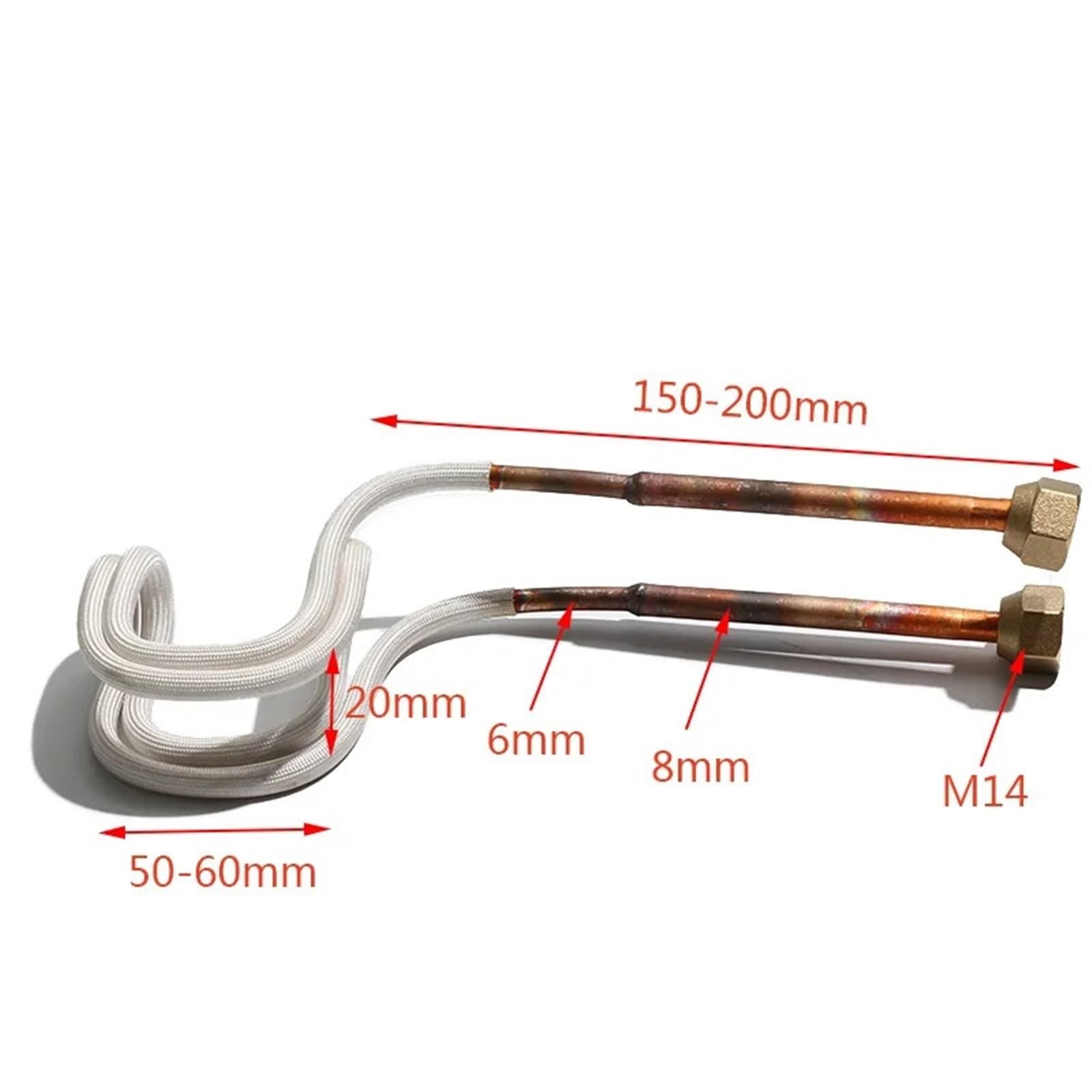 Tubo calentador de soldadura en forma U, tubo cobre 6mm/8mm, resistencia eléctrica, calefacción 150-200mm longitud, 1 Uds