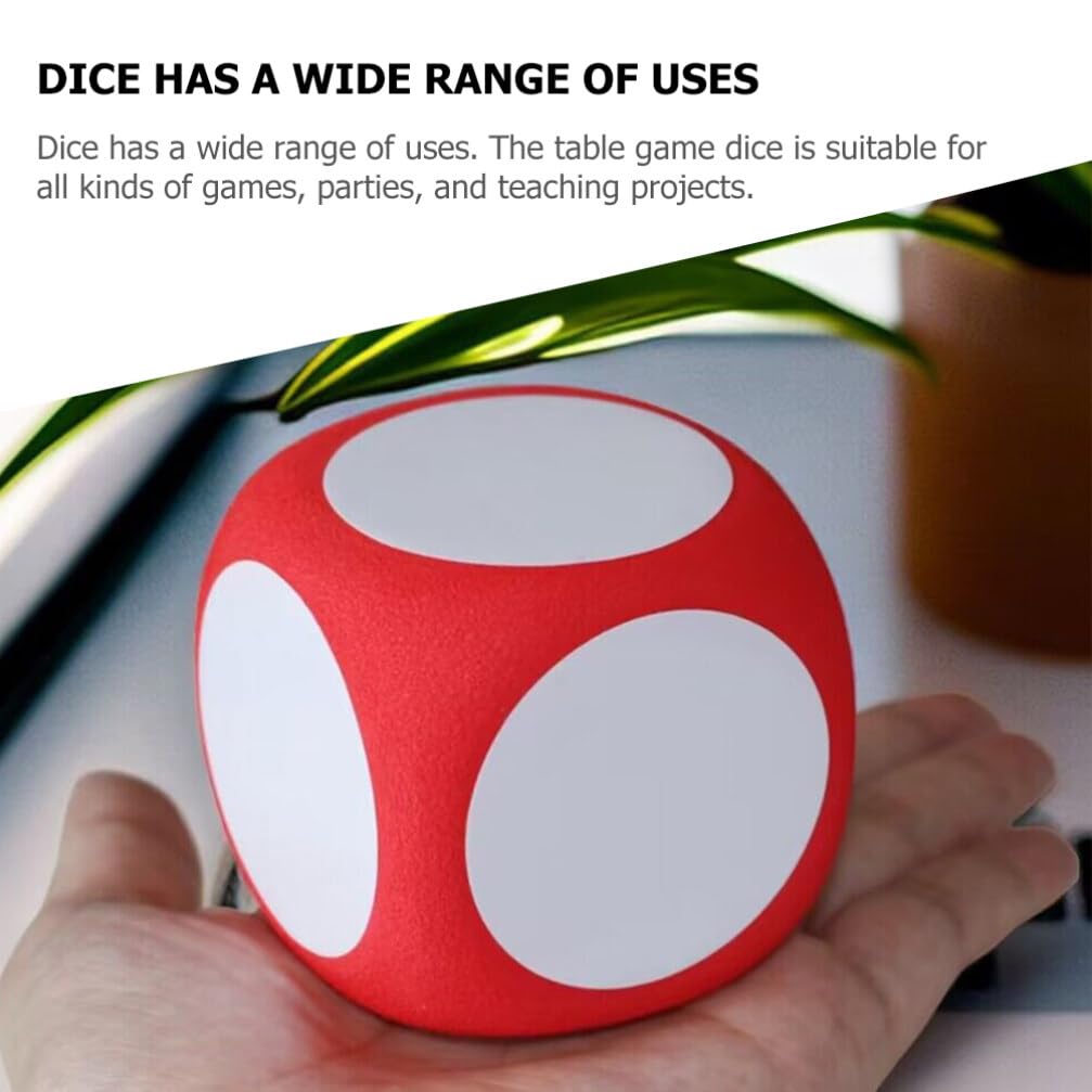 Tofficu 4pcs 6cm Red Foam Blank Dice, Writable and Erasable Diy Classroom Teaching Tools - Image 3