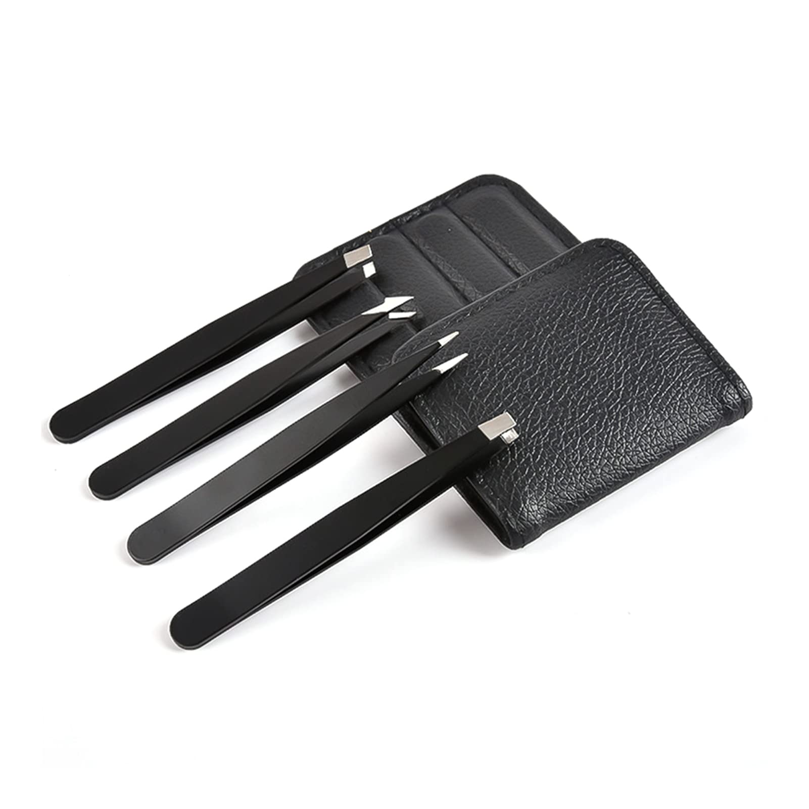 4-teiliges Professionelles Pinzetten Set - Inkl. Schräge, Spitze & Gerade Pinzetten Für Augenbrauen