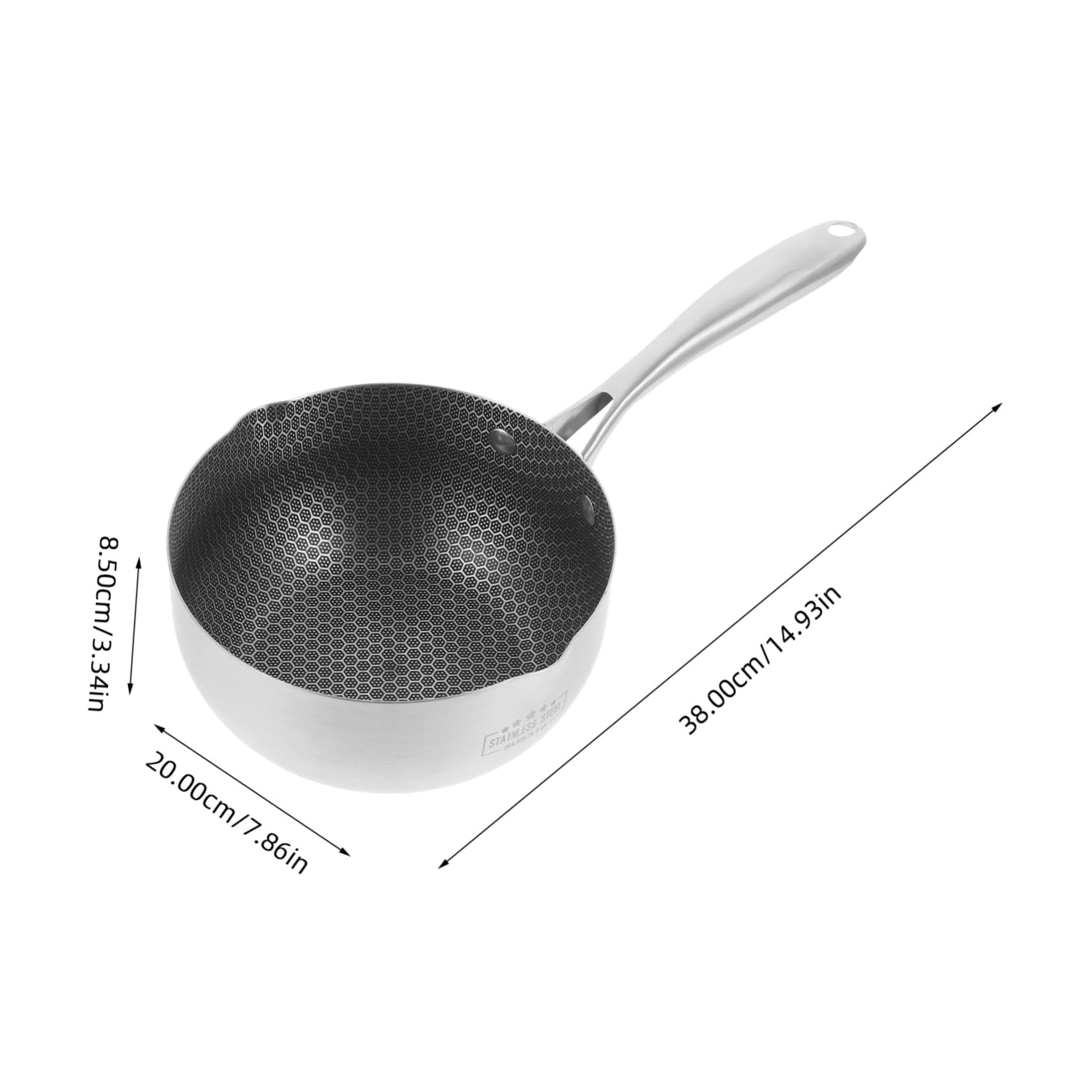 SOIMISS Sartén de Acero Inoxidable Superficie Antiadherente en Panal 20 Cm, Compatible Inducción, Cocina Diaria para Familias Pequeñas, Sartén Multifuncional sin Tapa