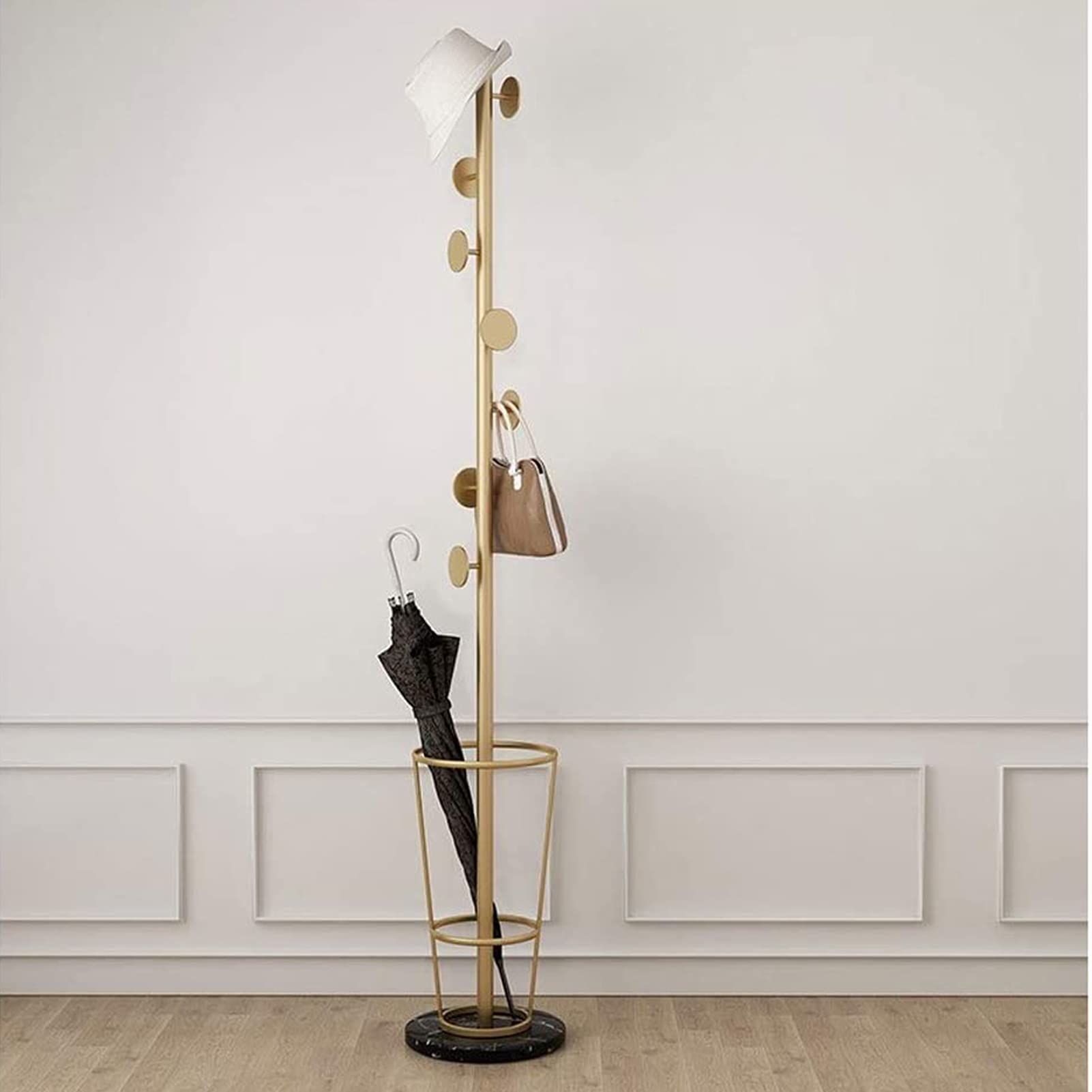Porte-manteau métallique pour stopper le désordre de l'entrée avec son porte-parapluie