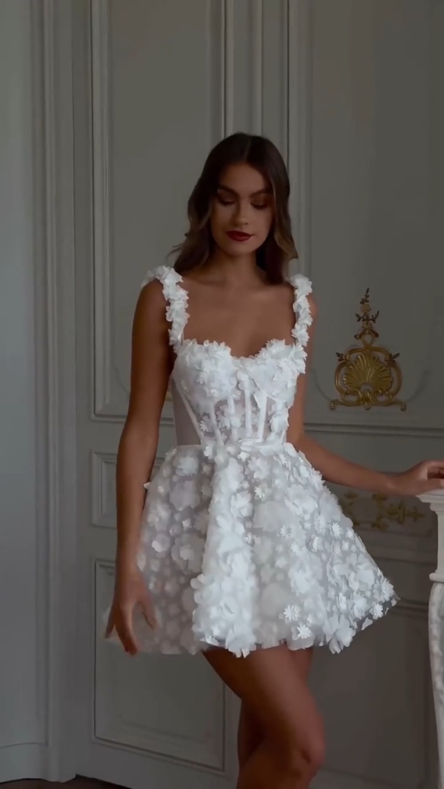 white flower homecoming dress Watch Mini Short 3D Prom Cocktail Dresses on Amazon Live Size:One size (S-XL) Explore light layers, flowing Sexy & Hot The fitted corset