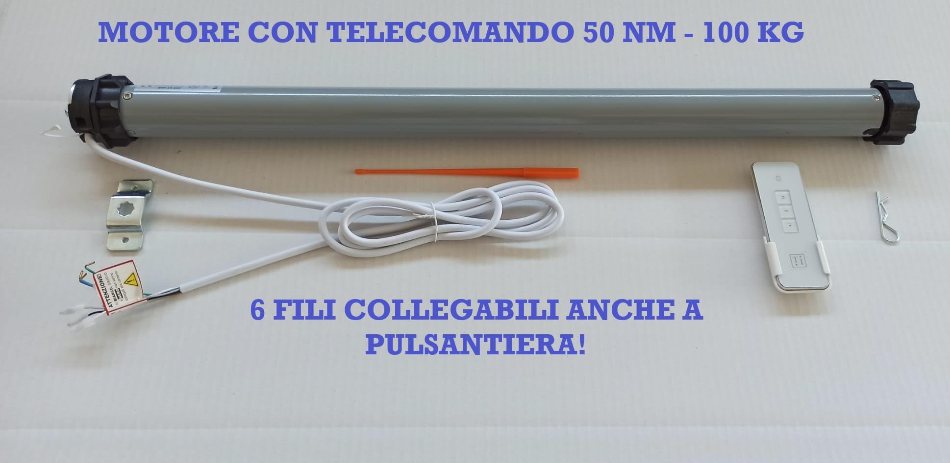Motore per tapparelle elettriche con Telecomando 100 kg - 50 Nm Automazione Tapparella Avvolgibile Motori Radiocomandati si collega anche a Pulsantiera