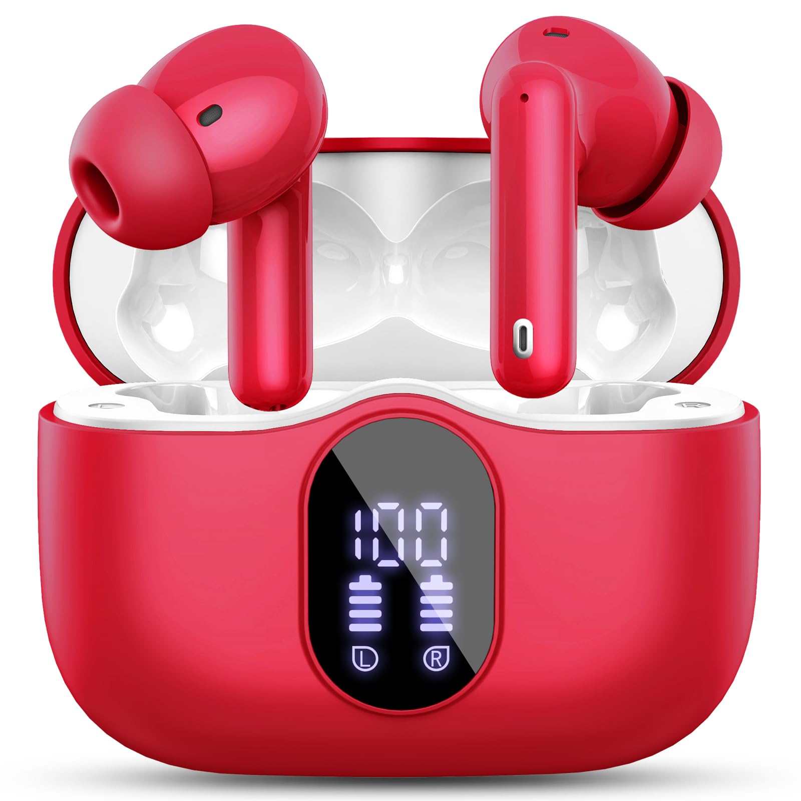 Btootos Bluetooth Kopfhörer, Kopfhörer Kabellos Bluetooth 5.4 Sport In Ear Kopfhörer mit 4 Mikrofon, 40 std Spielzeit, LED-Anzeige, ENC Lärmreduzierung, Tiefer Bass Ohrhörer für Arbeit und Studium