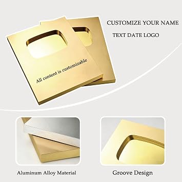 Custom Play Button Plaque, Aluminum Alloy | Personalized Aluminum Alloy Subscriber Milestone Award, for YouTube Logo Content Creators