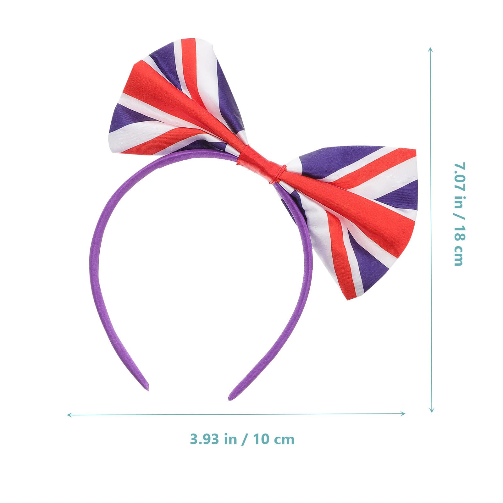Sewroro 15 Piezas Diadema Lazo Grande de Satén Estampado Bandera Británica, Elástica y Cómoda para Fiestas de Mardi Gras y Eventos Obsequios