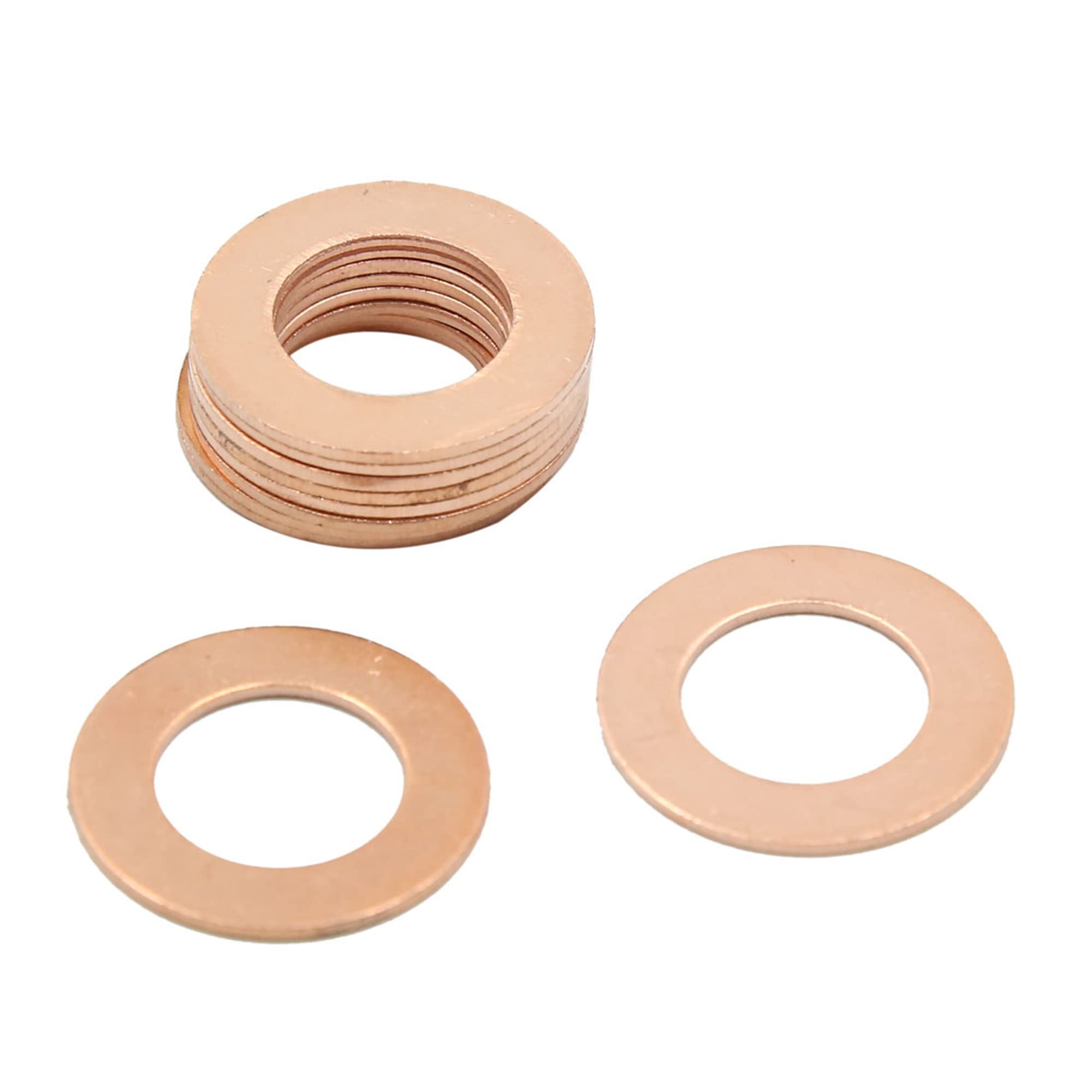 X AUTOHAUX M13 x 23mm x 1mm Copper Crush Washers Flat Sealing Gaskets 10pcs