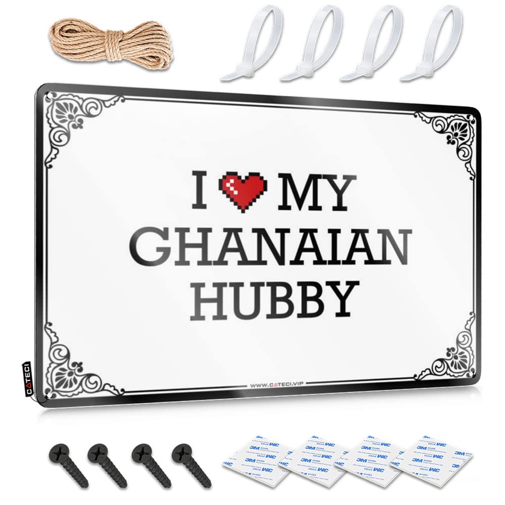 Teenage Room Decor Slow Metal Wall Decoration - I Love My Ghanaian Hubby Haves Rustic Wall Hanging(30X40CM)