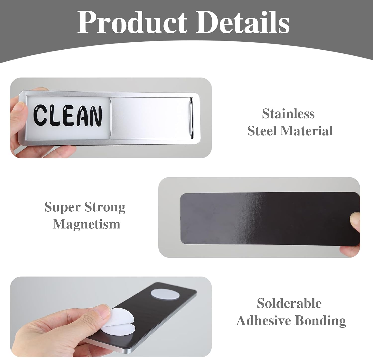 Dishwasher Magnet Clean Dirty Sign, Cat Paw Print on Dirty Side - Screen Magnetic & Adhesive Indicator for Kitchen Dishwasher Decor