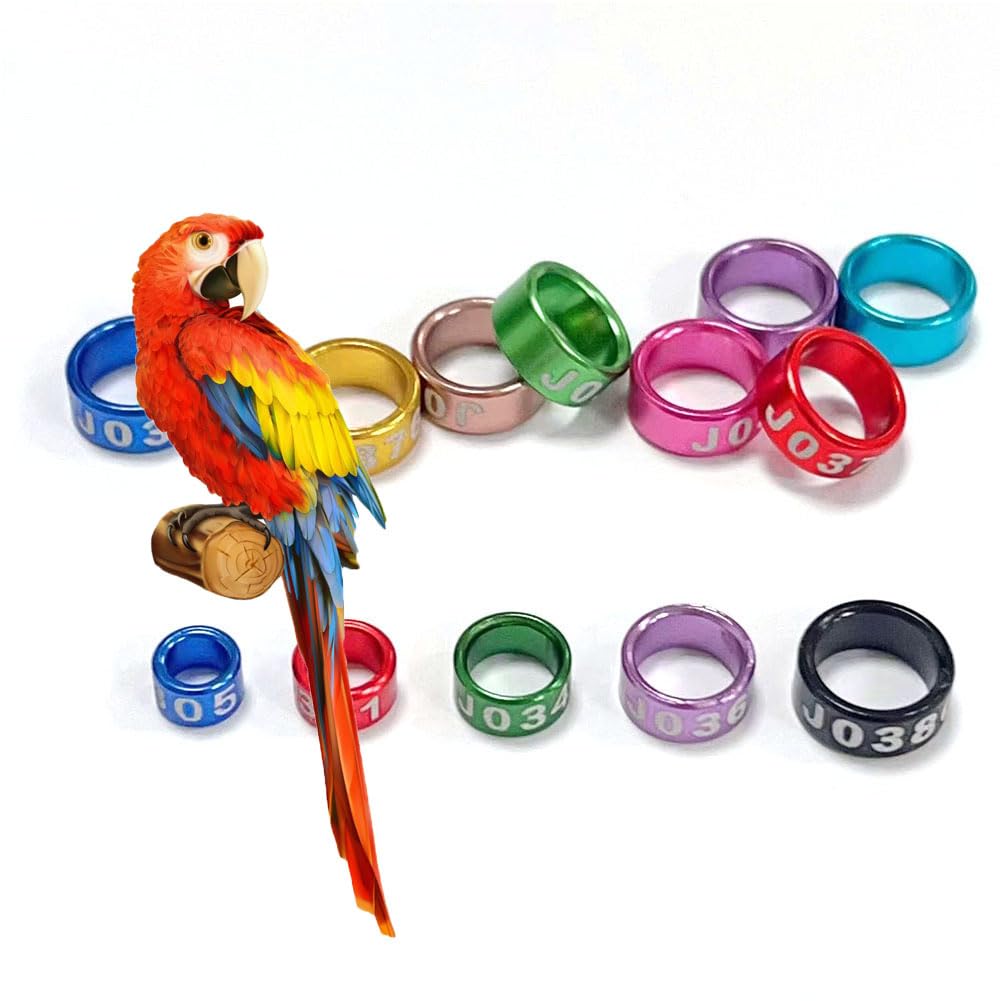 Anillos de Pata de Paloma de Aluminio Planos numerados Etiquetas de identificación de Paloma de Anillo Dividido(Mixed Colors5.0mm,100pc)
