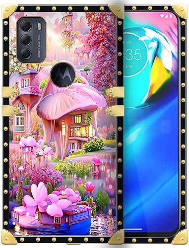 TAMEFOX Funda para Moto G Power 2022G pura, 1 funda cuadrada de fantasía Manor con diseño elegante de lujo para mujer, decoración de metal, a prueba