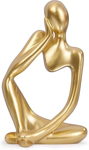 INNOLITES Estatua de resina estilo pensador, esculturas abstractas, figuras coleccionables para decoración del hogar, estante de oficina moderno,
