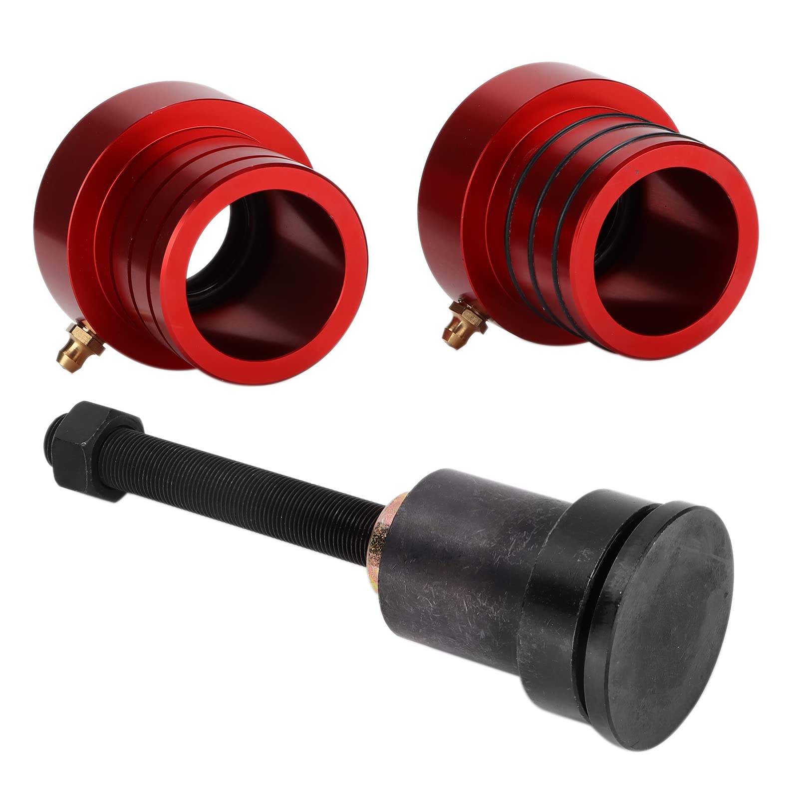 Front Axle Tube Seal Kit, Black Anodized Inner Axle Seal Installation Tool MG21103 for Car Replacement for TJ Dana ALL 1997-2006 (Red)