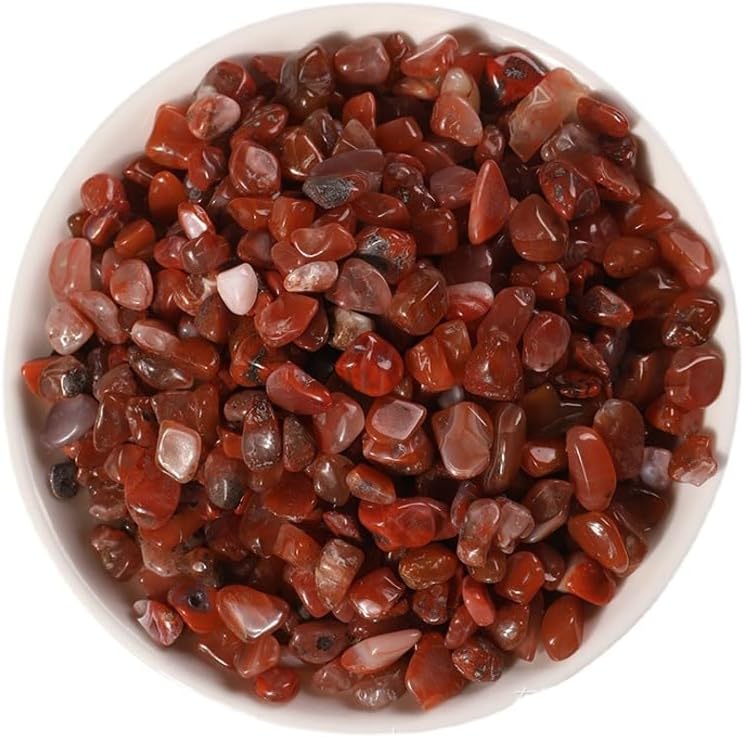 Bulk Crystals and Rocks Red Agate Crushed Stone Landscape Decorative Ornaments Flower Pots Fish Tank Decorative Stone Crafts Ornaments Crystals and Healing Stones(5-7mm1000g) (Natural 9)