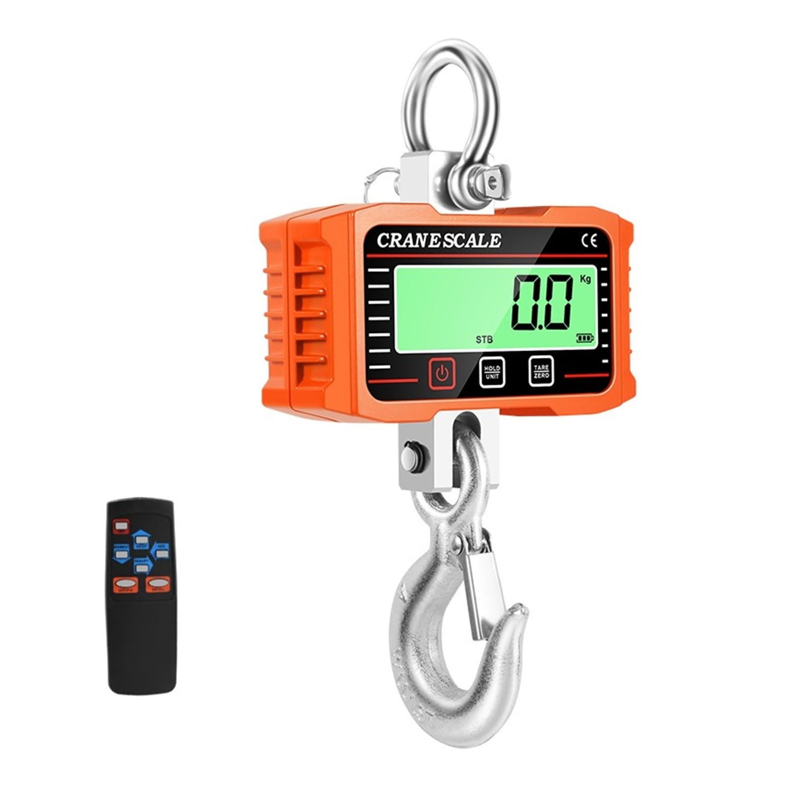 2000 kg, 2 t, digitale Hängewaage, Hochleistungs-Kranwaage, Aluminium, LCD-Hintergrundbeleuchtung, industrielle Hakenwaage mit Fernbedienung