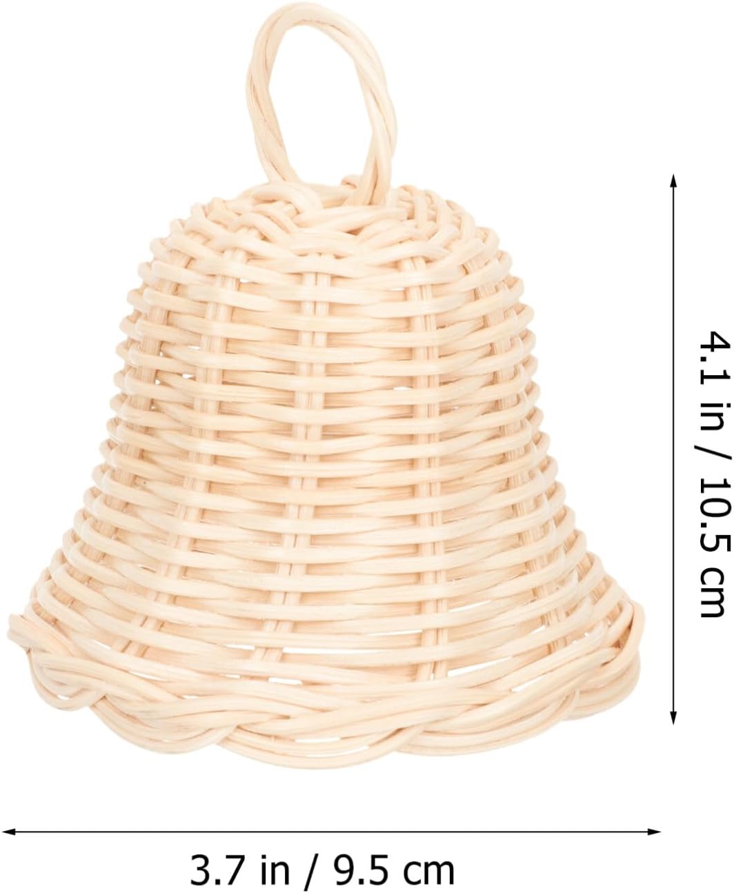 HOMSFOU Rattan Bell Shape Ornament Christmas Pendant DIY Decorative Hanging Bell for Xmas Tree Home Party Photo Prop 4.13X3.74X3.74In