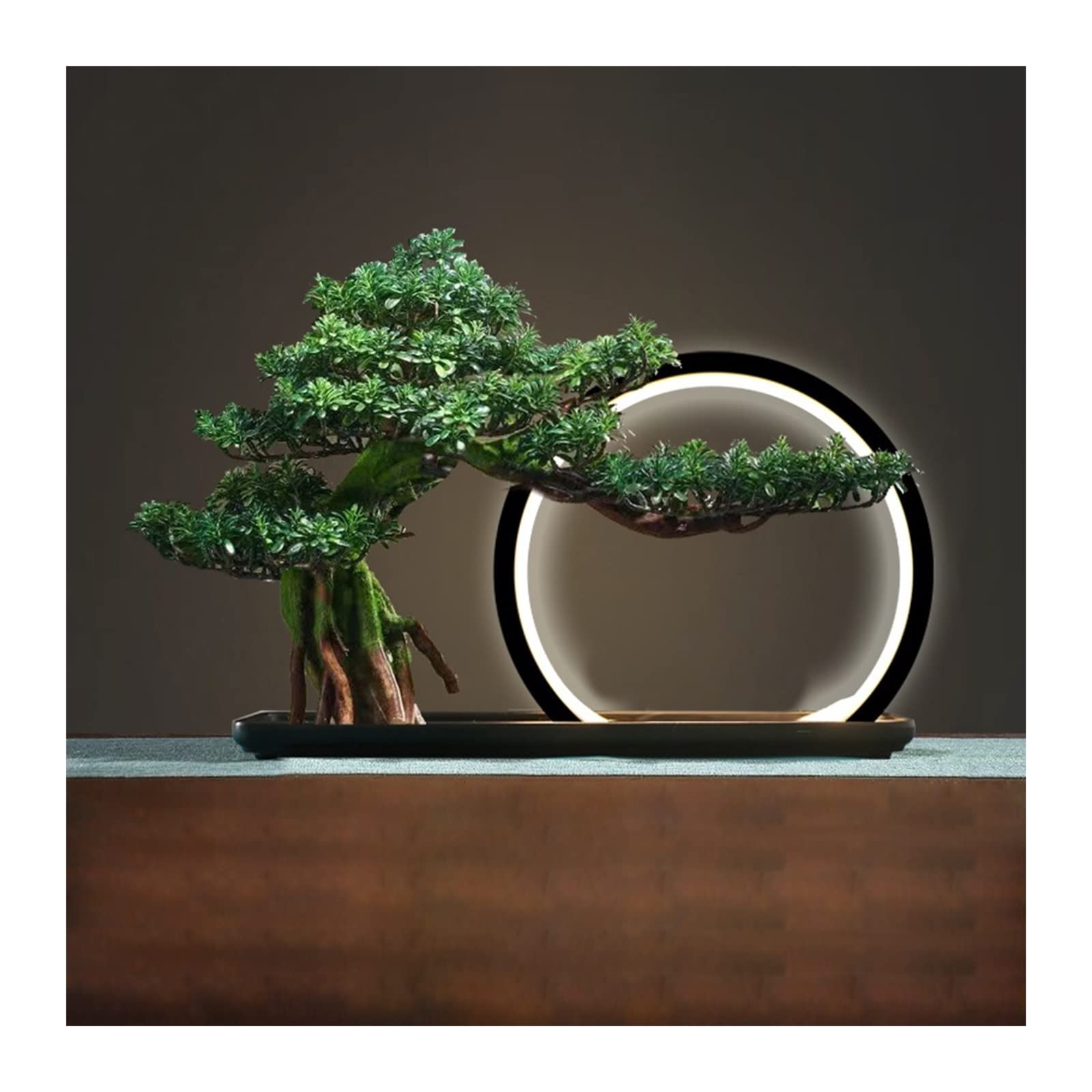 HCZKIUJY Artificial Plants Artificial Bonsai Simulation Fake Tree Bonsai Home Living Room Chinese Sand Table Porch Landscaping Decoration Fake Plants Decor (Gold)