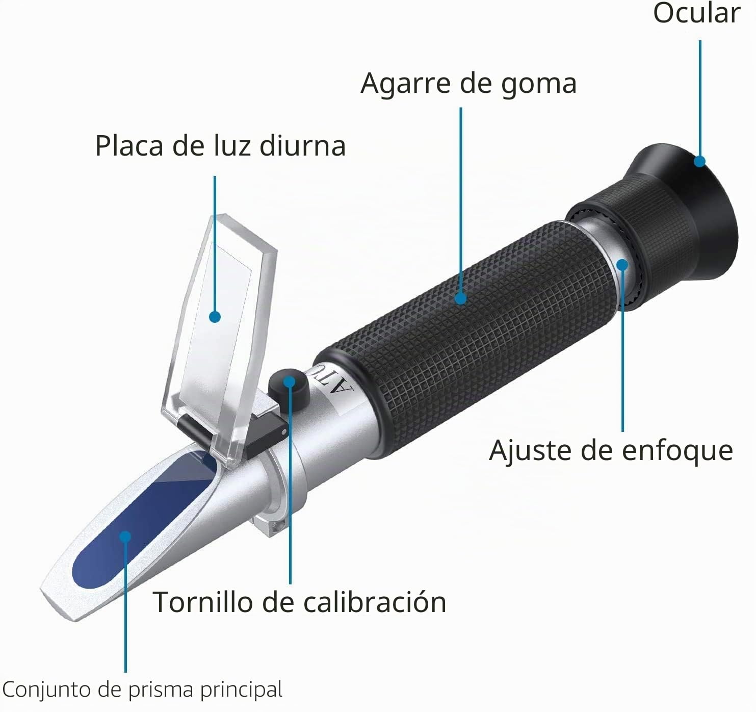 AUTOUTLET Refractómetro de Salinidad, Refractómetro de Mano Medidor de Nivel de Sal, Escala Dual de 0-100 PPT de Salinidad y 1.000 a 1.070 (0-10%), para Acuario, Piscina de Agua Salada, Agua de Mar