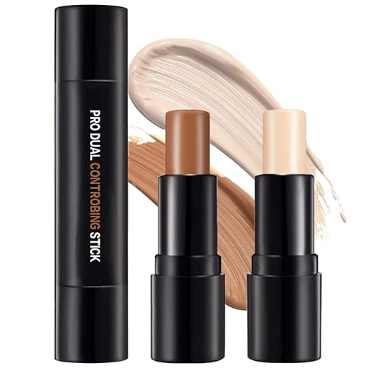 Onlyoily composición doble 3D maquillaje de la cara Resalte Sombra Barra contorno de Lápiz Corrector Pen crema de textura (01)