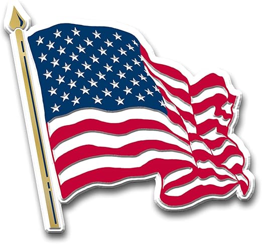 American Flag Magnet (Waving) by Classic Magnets, Collectible Patriotic Military Souvenirs and Gifts Made in The USA