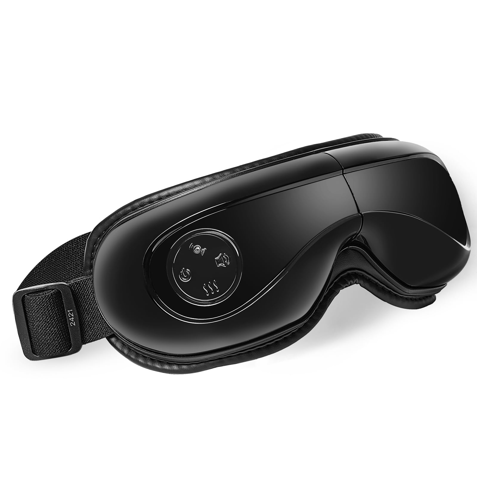VEVOR Massaggiatore per occhi con calore, maschera riscaldata per massaggio oculare con 5 modalità e musica Bluetooth, massaggiatore pieghevole a 180° per emicrania, affaticamento degli occhi