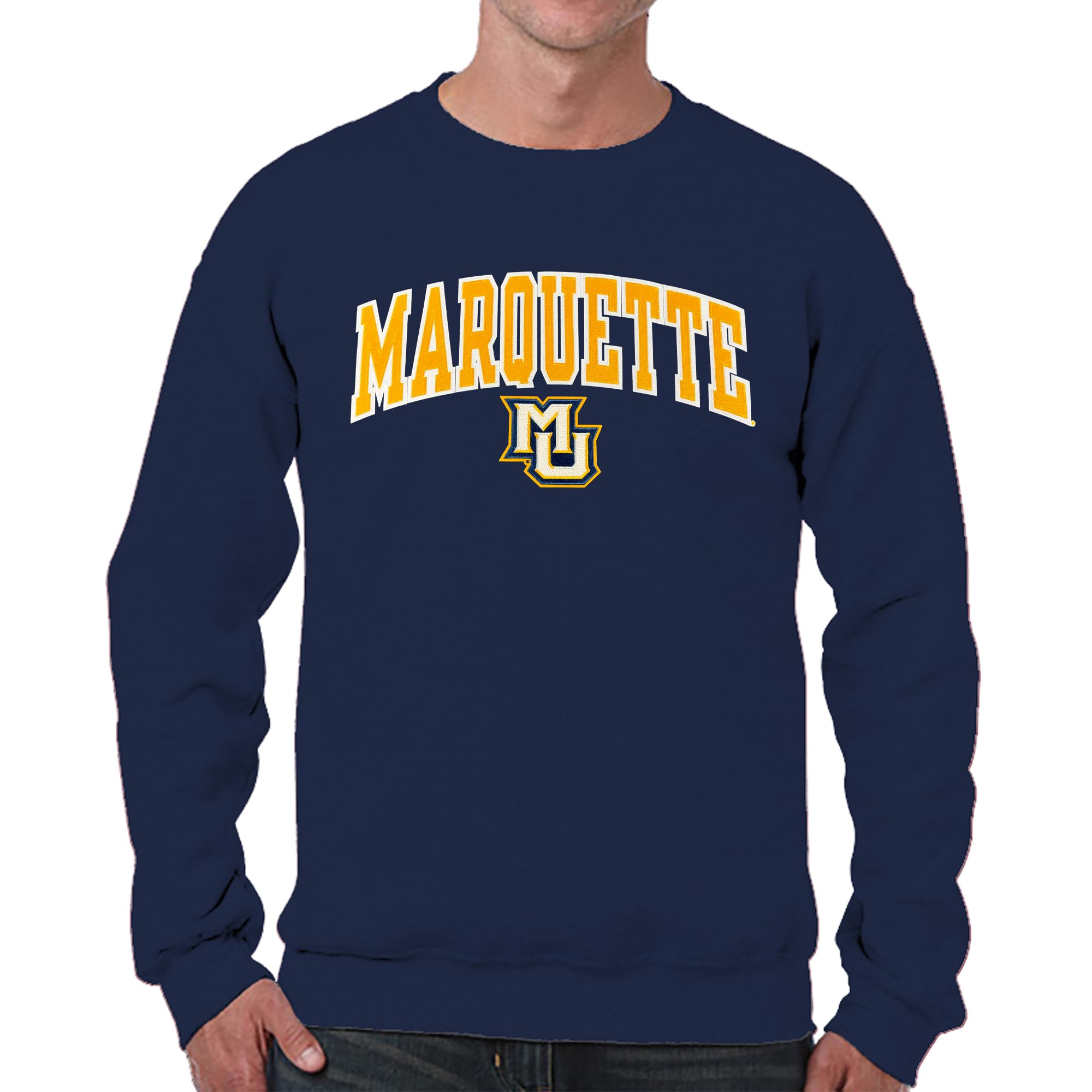 Campus ColorsNCAA Adult Tackle Twill Crewneck Sweatshirt - Embroidered Logo - Stay Warm & Represent Your Team in Style