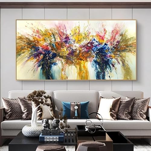 LTjiajuypd Art Abstract Color Picture Canvas Prints Painting Gold Life Modern Home Decoration Living Room Bedroom Home Decoration(55X110cm)