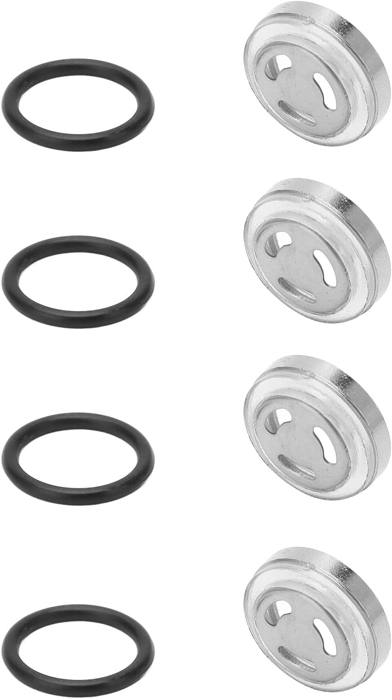Sight Glass Gasket Set 4 Pcs Metal Rings Rubber Seals 18mm, for Brake Master Cylinder Motorcycle