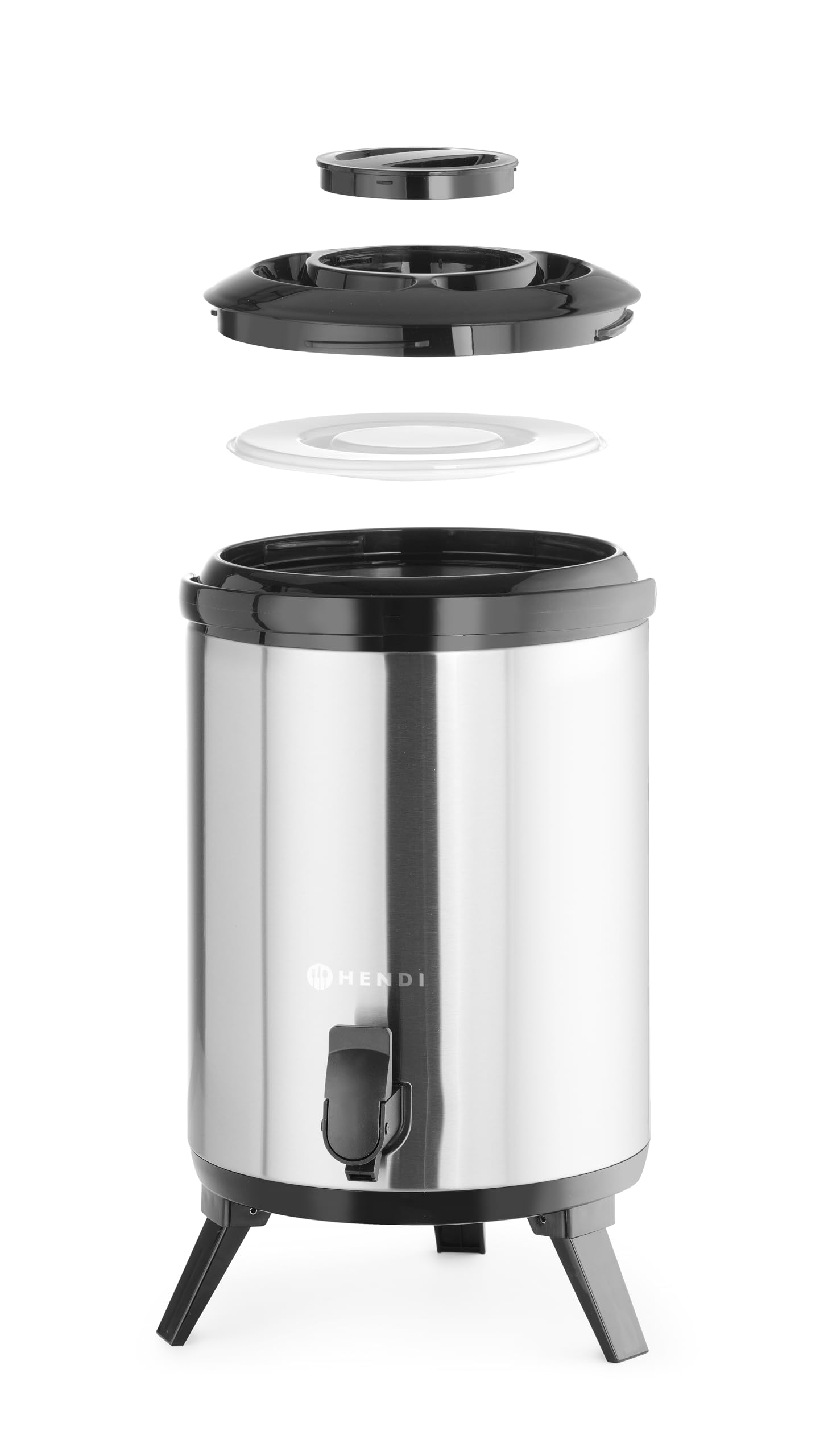 HENDI Distributore acqua calda e fredda portatile, 9L, acciaio inox, -10° a 100°C, ø226x350mm