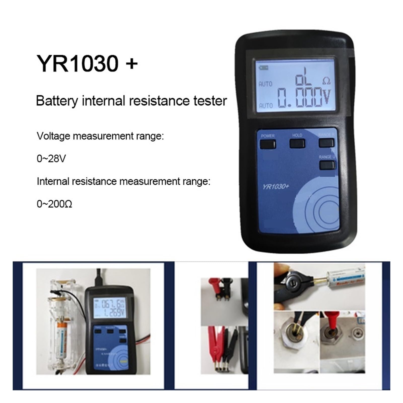 Tester Baterii 4-przewodowy tester rezystancji wewnętrznej 18650 Miernik testowy rezystancji wewnętrznej akumulatora Akumulator pojazdu elektrycznego(YR1030)