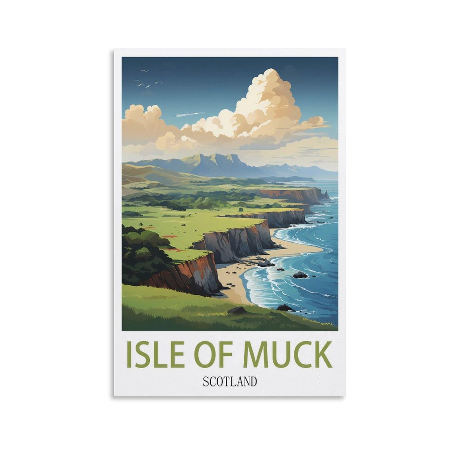 Vintage Metal Tin Signs,Isle of Muck Scotland,Wall Poster Retro Tin Sign Metal Plaque for Bar Wall Decor Home Living Room Wall Art Decor 30x40cm