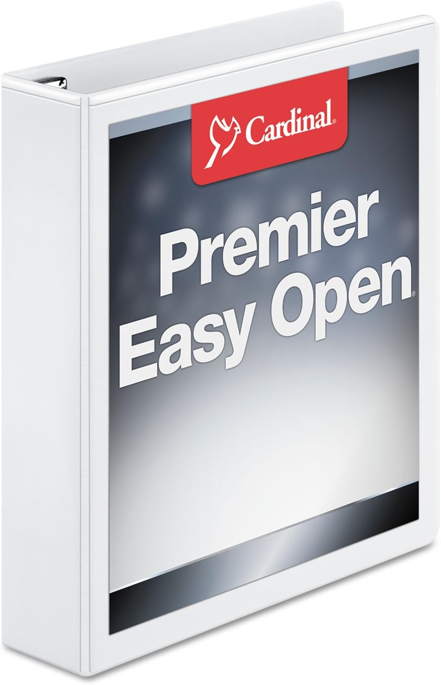 Cardinal 3 Ring Binder, Binder for School and Office, Durable 1.5 Inch Premier Easy Open Binder, ONE-Touch Locking Slant-D Rings, 400-Sheet Capacity, ClearVue Cover, PVC-Free, White (10310)