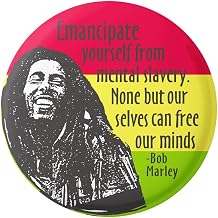 Peace Resource Project Red Bob Marley Button Pinback for Backpacks, Jackets, Hats 1.75 Inches