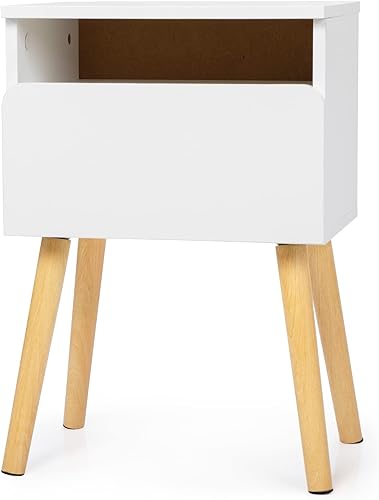 Miniatura 9 de Versatile Nightstand Bedroom End Table with Drawer Storage Shelf Side Table for Home  Office White