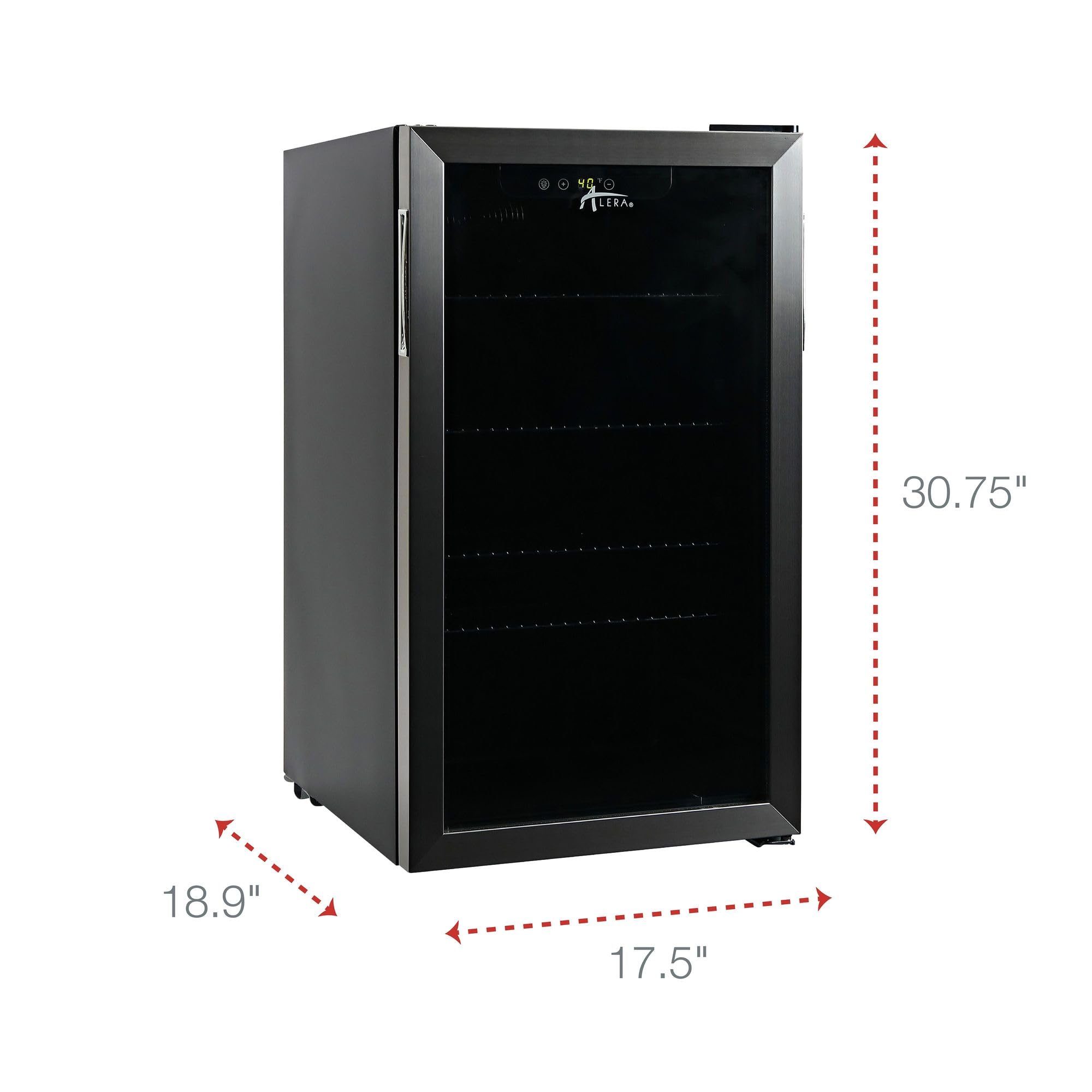 Alera 3.4 Cu. Ft. Beverage Cooler, Stainless Steel/Black on Fridge.com - View 2