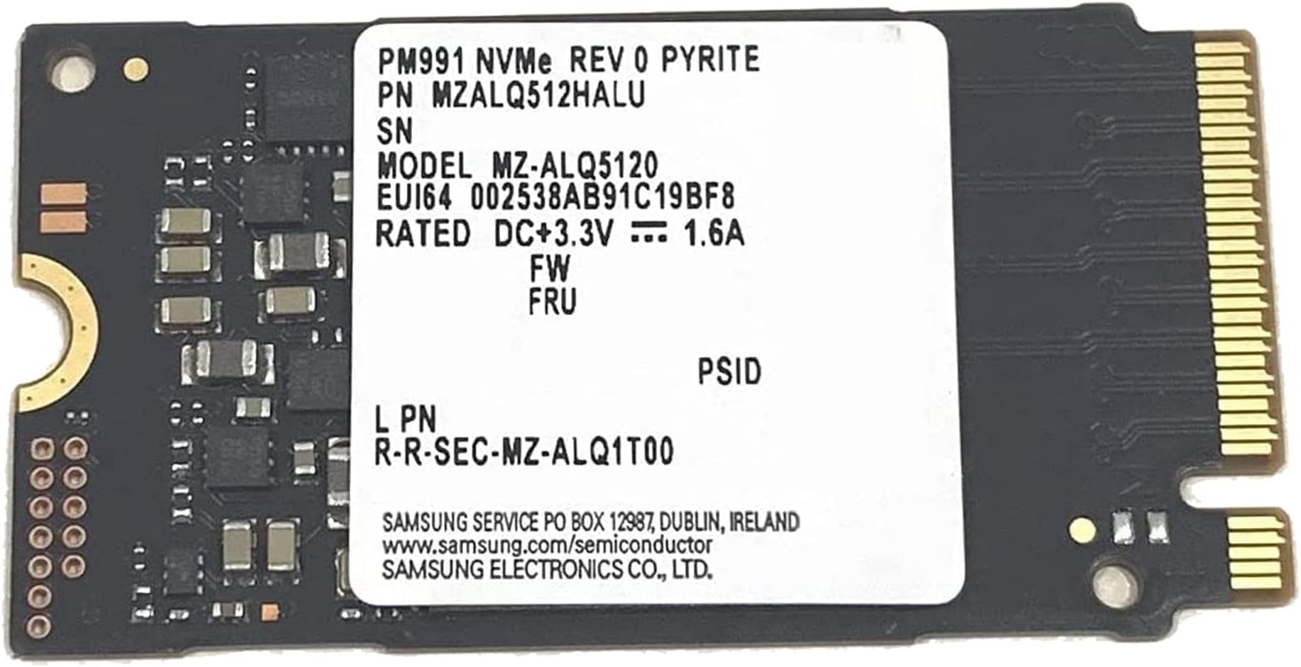 SAMSUNG 512GB M.2 2242 42mm PM991 NVMe PCIe Gen 4 x4 TLC SSD (MZALQ512HALU) for Dell HP Lenovo Laptop Ultrabook Tablet - Internal Solid State Drive (OEM New)