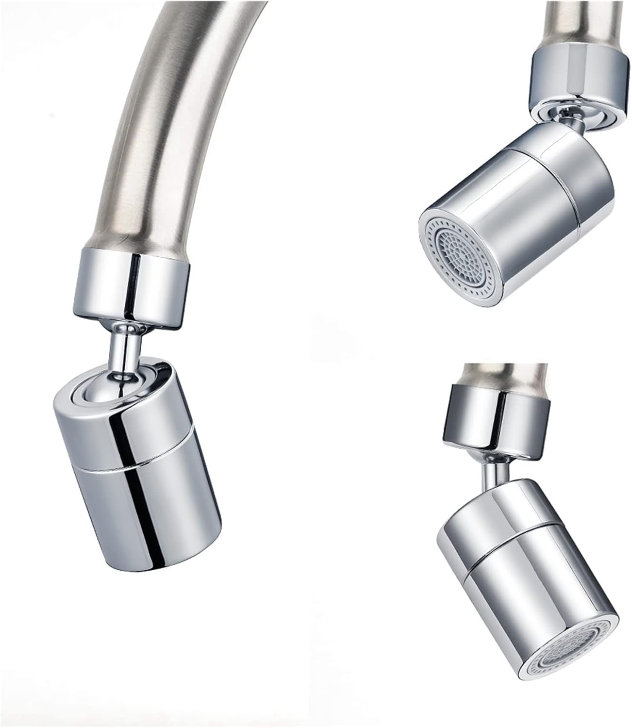 Withstand high Pressure and Temperature Extremes 360 Degree Swivel Sink Faucet Aerator 304 Stainless Steel Big Angle Water Saving Dual Function Kitchen Faucet Aerator Accessory