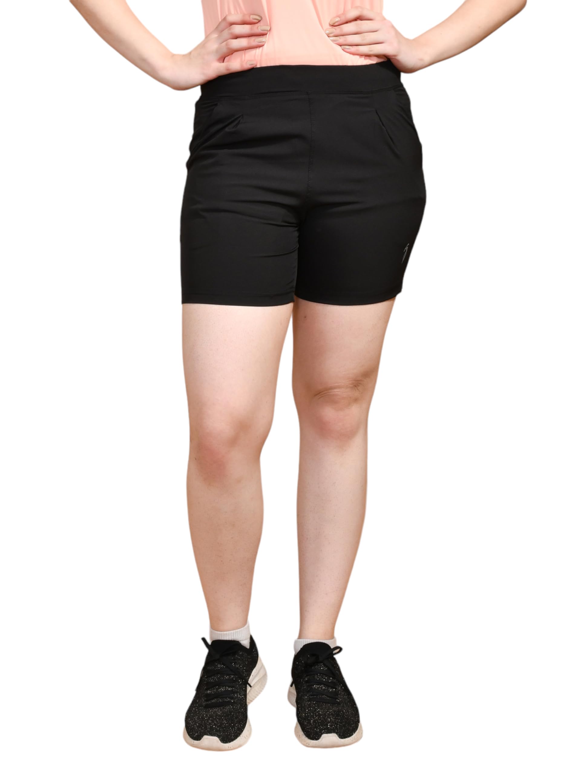 skyknit Women's Active Wear Shorts with Pockets (in, Alpha, S, Black)-picture-9